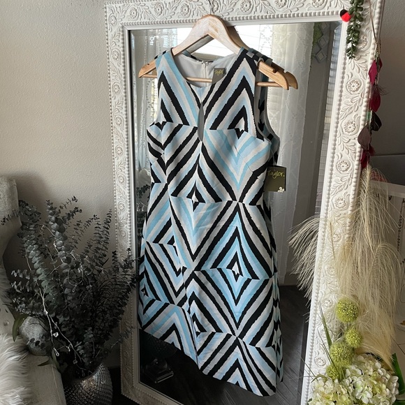 Sleeveless Career Dress Size 4 Blue White New - Picture 2 of 7